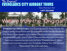 Tablet Screenshot of evergladescity-airboattours.com